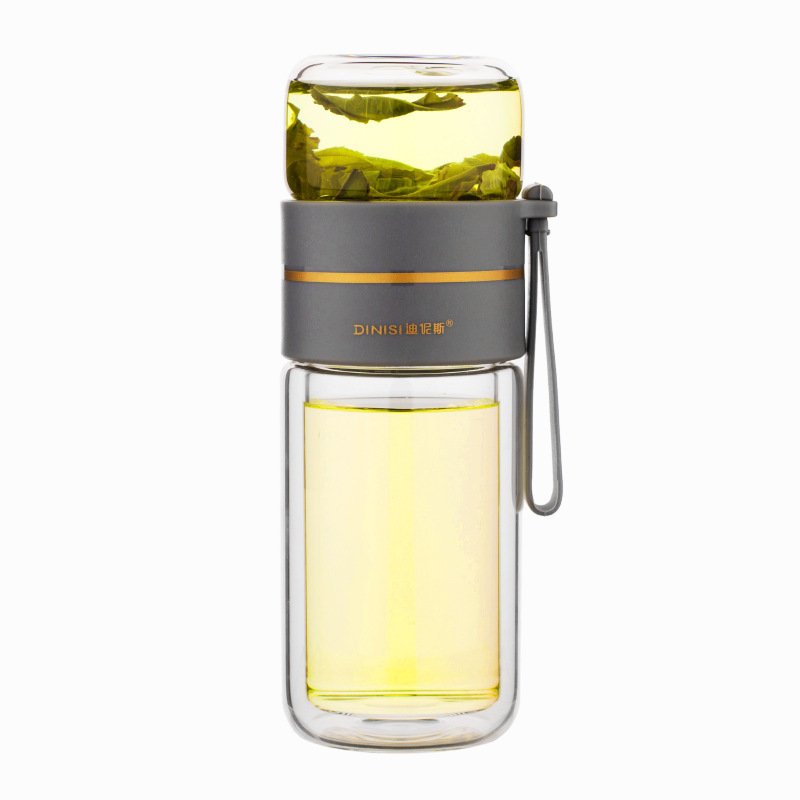 Glass Water Bottle With Tea Infuser Filter Tea Separation Double Wall Glass Bottle Leakproof Water Bottle - Image 5