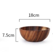 Kitchen Natural Wooden Bowl Household Fruit Bowl Salad Bowl For Home Restaurant Food Container Wooden Utensils Note The Size Hot - Image 7