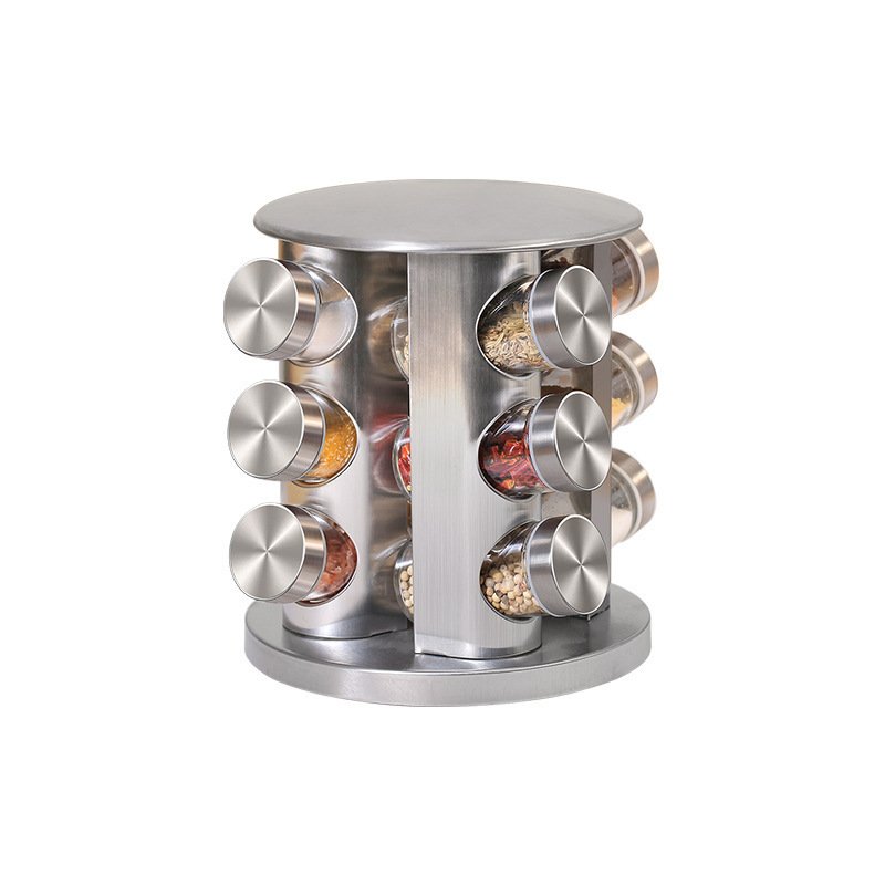 New Kitchen Supplies 430 Stainless Steel Glass Rotary Seasoning Can Set Seasoning Can - Image 6