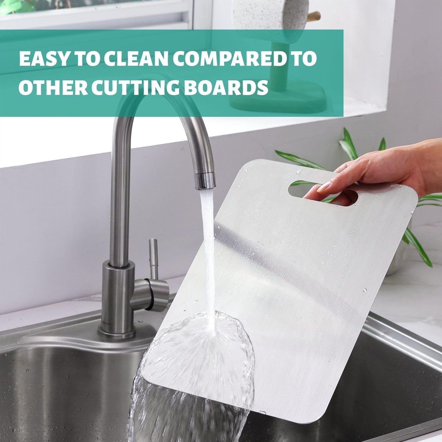 Stainless Steel Panel And Chopping Board Kitchen Household Thickened Double Sided Cutting Board Block Kneading Dough Board - Image 9