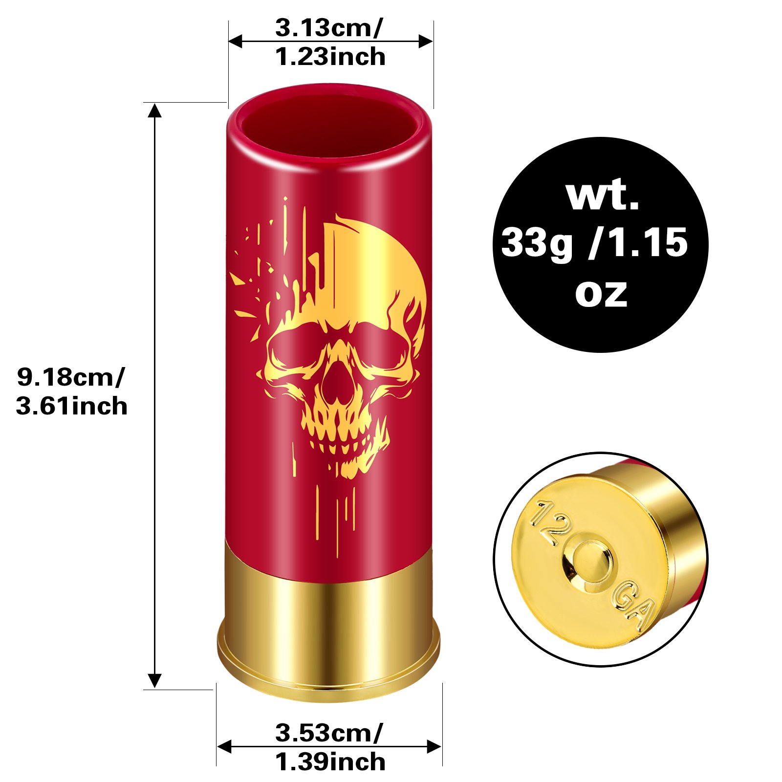4pcs Skull Shot Glasses, 1.5oz - Reusable, High-Quality Plastic Bullet Cups For Whiskey, Cocktails & Wine, Perfect For Bars, Parties & Gifts - Image 4