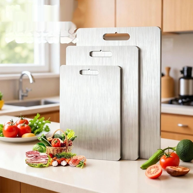 Stainless Steel Panel And Chopping Board Kitchen Household Thickened Double Sided Cutting Board Block Kneading Dough Board - Image 5