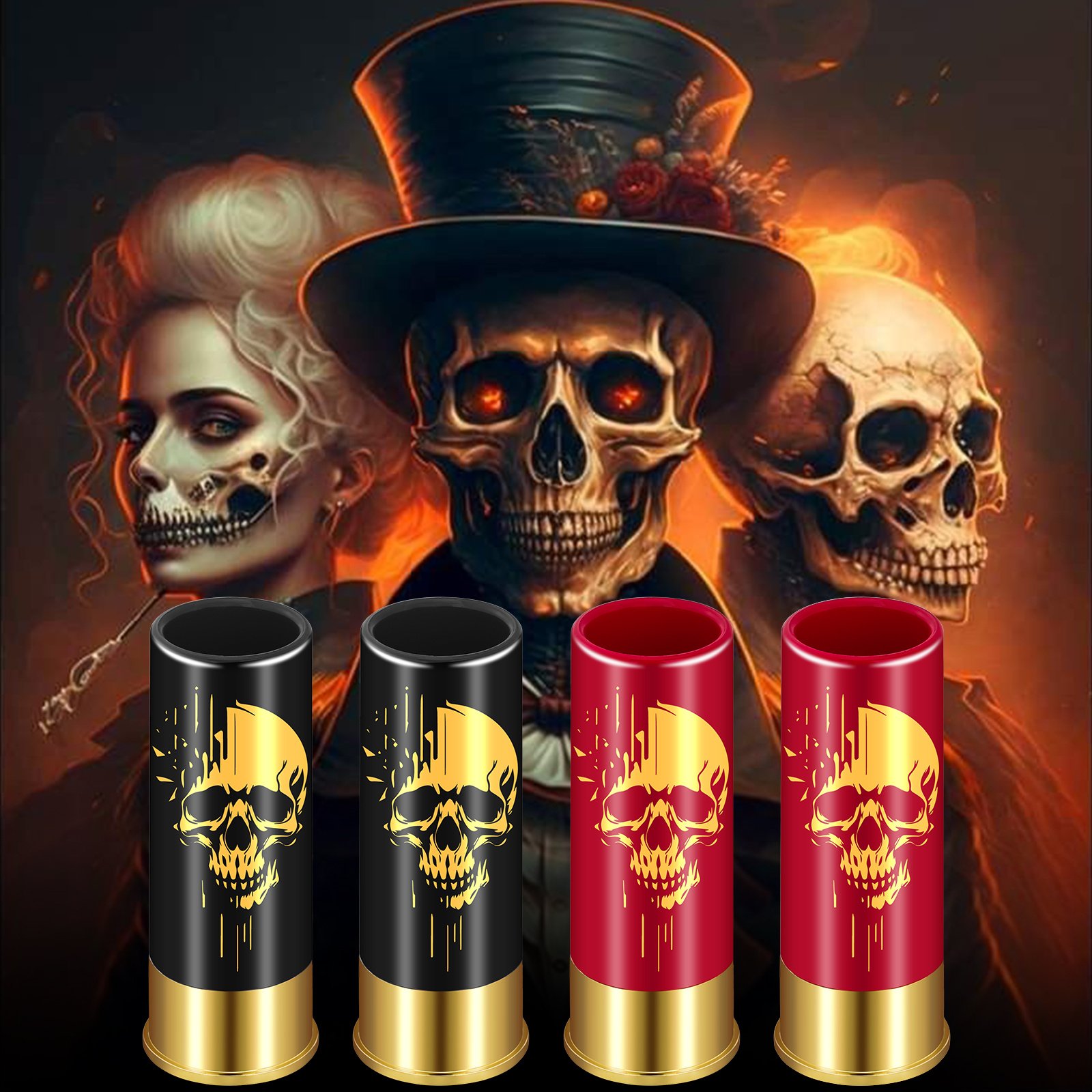 4pcs Skull Shot Glasses, 1.5oz - Reusable, High-Quality Plastic Bullet Cups For Whiskey, Cocktails & Wine, Perfect For Bars, Parties & Gifts - Image 9