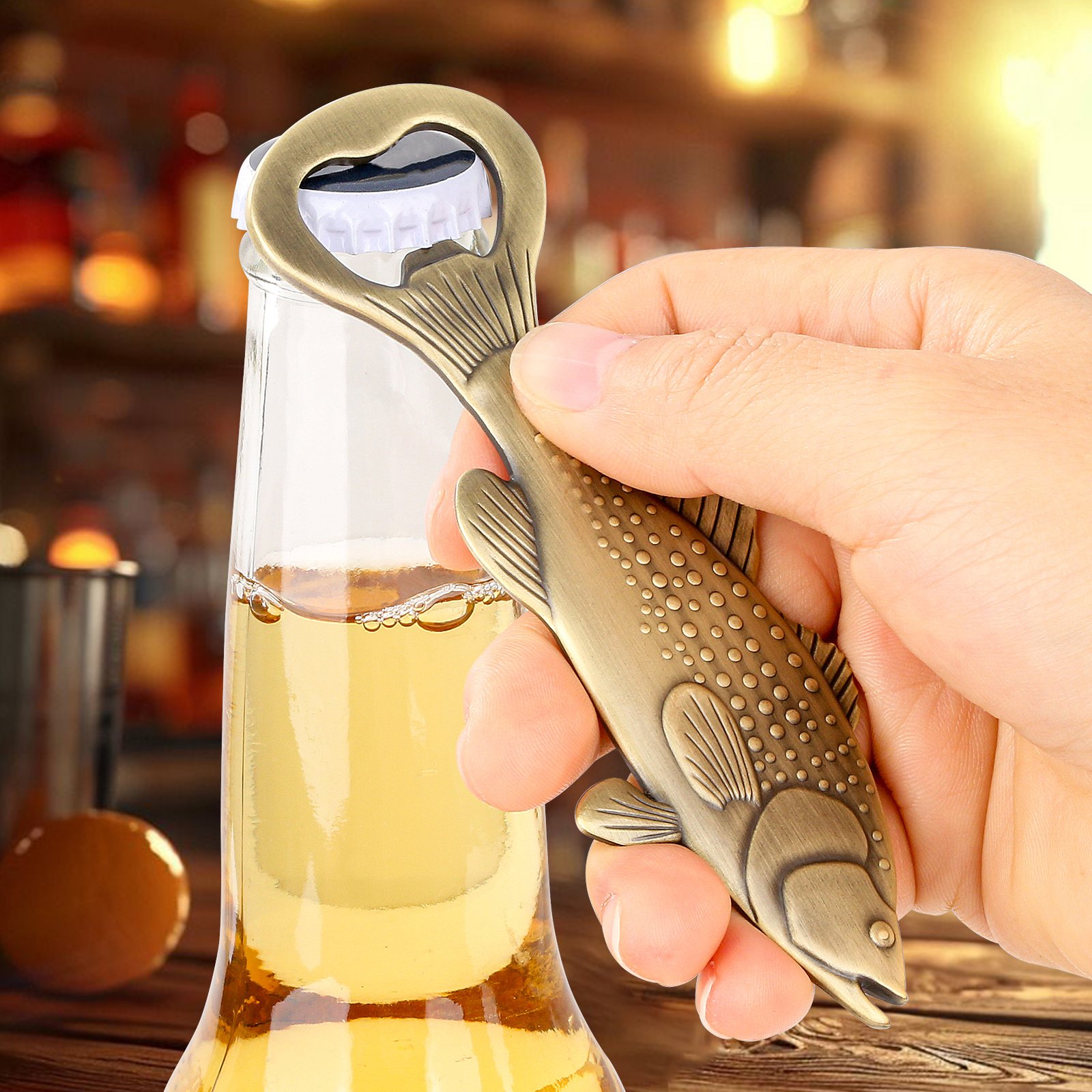 Creative Sea Bass Bottle Opener With Velvet Bag , Exclusive Gift For Fishing Enthusiasts, Bar Tool For Beer Enthusiasts, Ideal For Home And Bar Use, Novel Bar Accessories For Opening Beer - Image 6