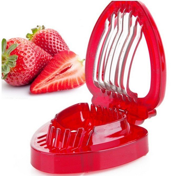 Red Strawberry Slicer Plastic Fruit Carving Tools Salad Cutter Berry Strawberry Cake Decoration Cutter Kitchen Gadgets - Image 9