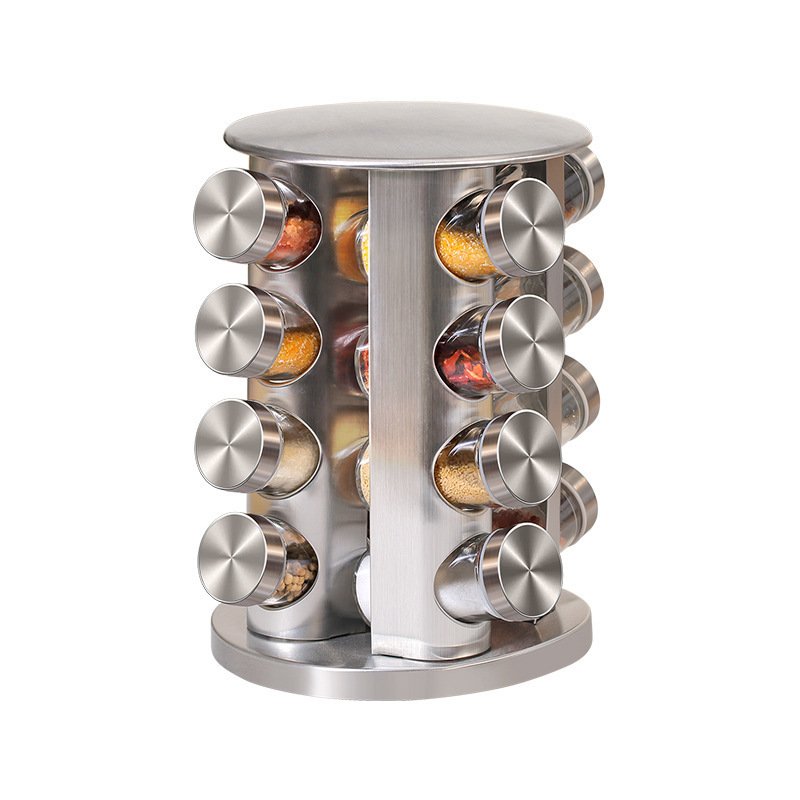 New Kitchen Supplies 430 Stainless Steel Glass Rotary Seasoning Can Set Seasoning Can - Image 7