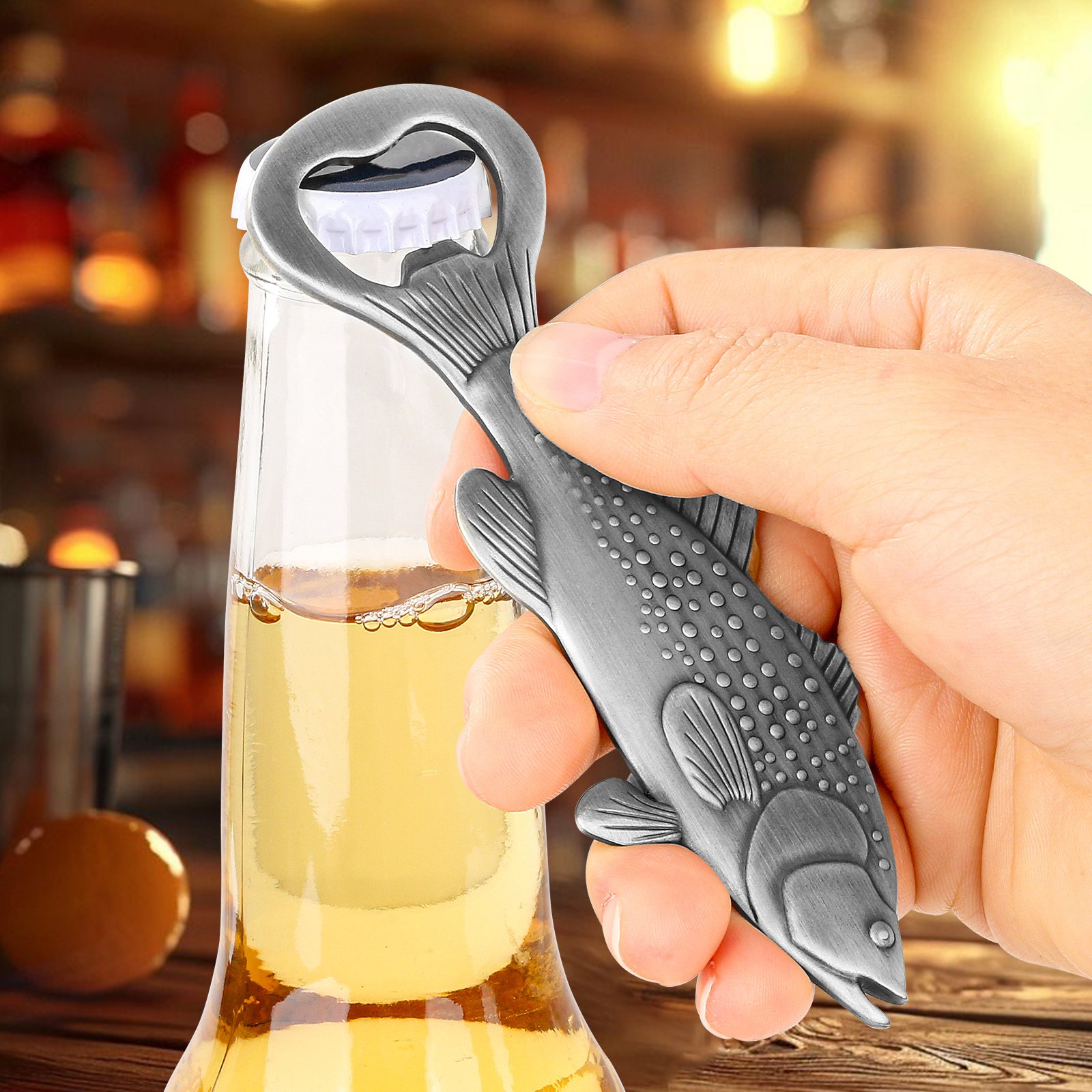 Creative Sea Bass Bottle Opener With Velvet Bag , Exclusive Gift For Fishing Enthusiasts, Bar Tool For Beer Enthusiasts, Ideal For Home And Bar Use, Novel Bar Accessories For Opening Beer - Image 3