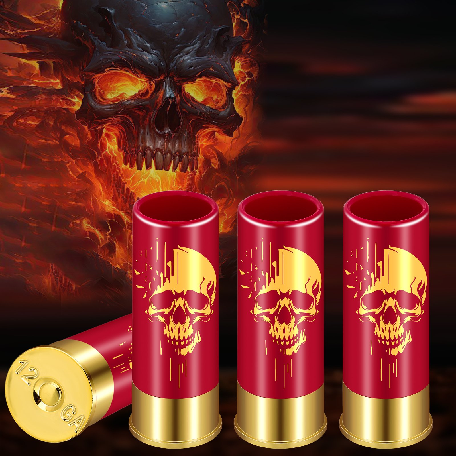 4pcs Skull Shot Glasses, 1.5oz - Reusable, High-Quality Plastic Bullet Cups For Whiskey, Cocktails & Wine, Perfect For Bars, Parties & Gifts - Image 8