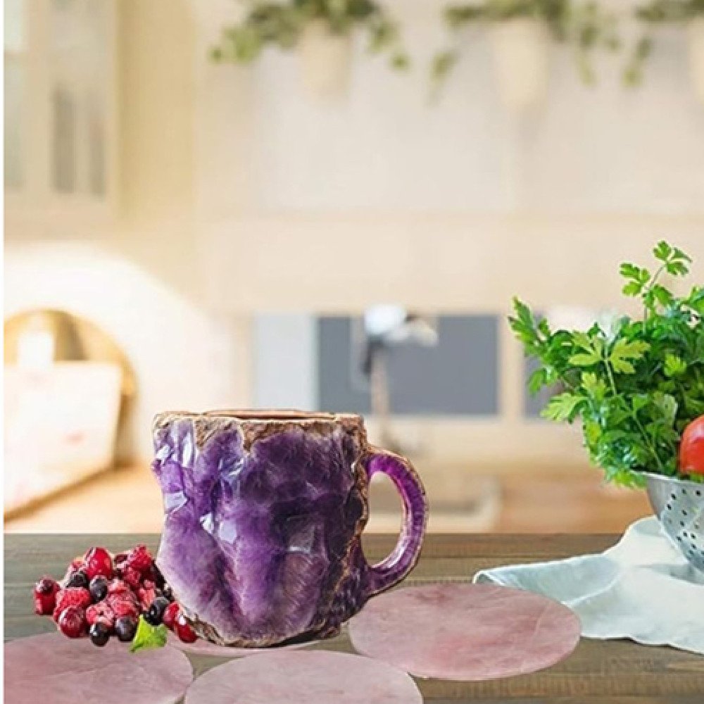 400ml Resin Mineral Crystal Coffee Mugs With Handles Elegant Fake Mineral Crystal Cup For Workplace Home Decor Christmas Gift Kitchen Gadgets - Image 4