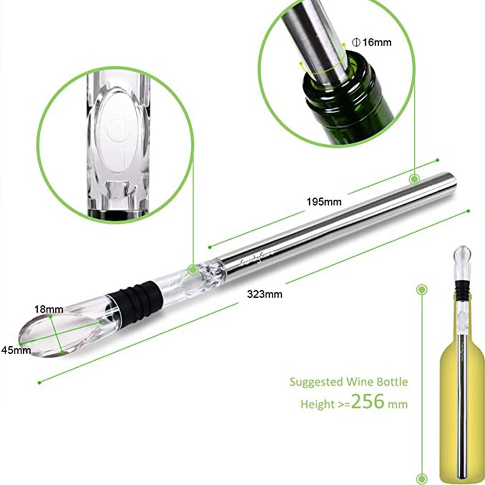 Wine Bottle Cooler Stick Stainless Steel Wine Chilling Rod Leakproof Wine Chiller Beer Beverage Frozening Stick Bar Tools - Image 2