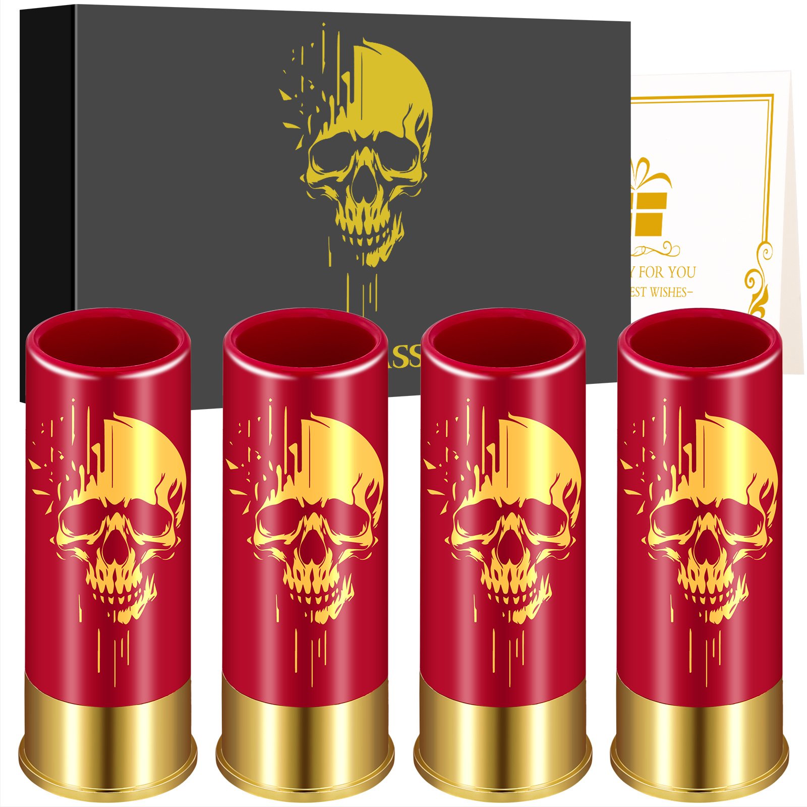 4pcs Skull Shot Glasses, 1.5oz - Reusable, High-Quality Plastic Bullet Cups For Whiskey, Cocktails & Wine, Perfect For Bars, Parties & Gifts - Image 6