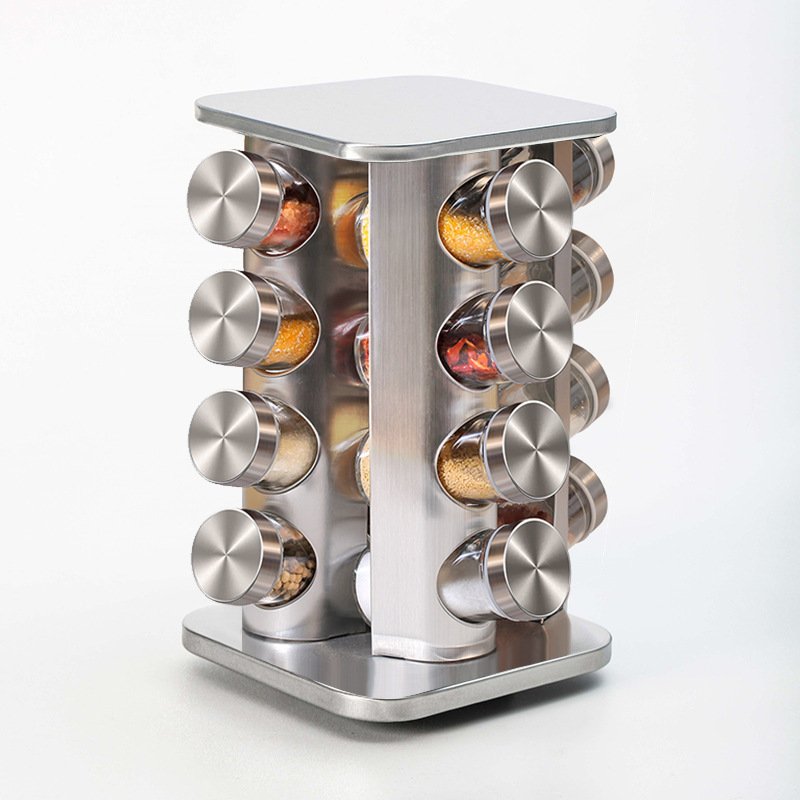 New Kitchen Supplies 430 Stainless Steel Glass Rotary Seasoning Can Set Seasoning Can - Image 10