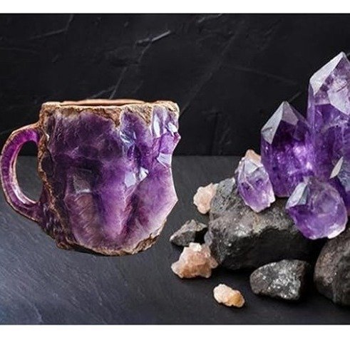 400ml Resin Mineral Crystal Coffee Mugs With Handles Elegant Fake Mineral Crystal Cup For Workplace Home Decor Christmas Gift Kitchen Gadgets - Image 8