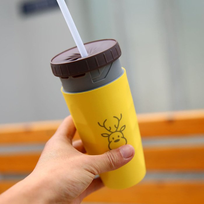 No Cover Twist Cup Travel Portable Cup Double Insulation Tumbler Straw Sippy Water Bottles Portable For Children Adults - Image 3