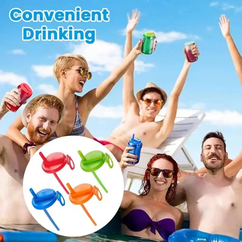 Soda Can Lid Straw Soda Can Lid Cola Cans Cup Lid Reusable Can Stopper For Soda Beer Drinks Juice Coke Beverage Cap Fits Standard Coke Can - Image 9