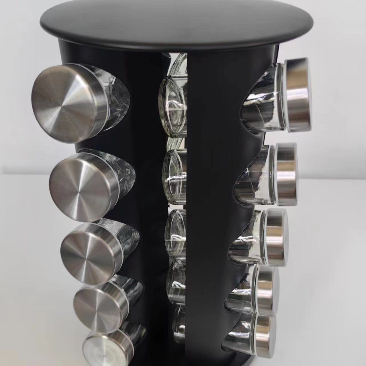 New Kitchen Supplies 430 Stainless Steel Glass Rotary Seasoning Can Set Seasoning Can - Image 4