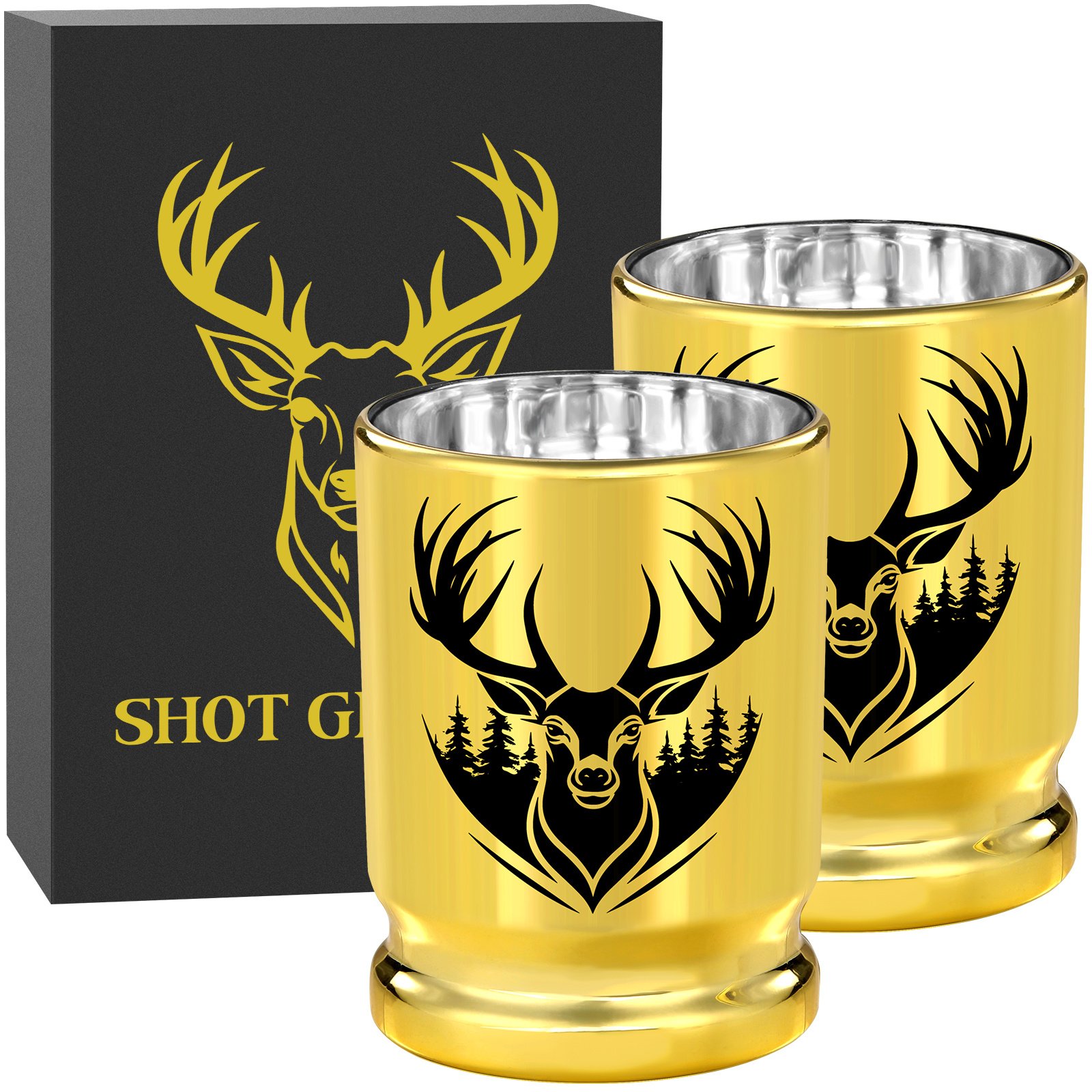 2pcs 50 Caliber Deer Head Golden Plastic Wine Glasses With Gift Box - Leak Proof, Reusable - Stylish Animal Print Design, Suitable For Whiskey, Tequila, Etc - Image 10